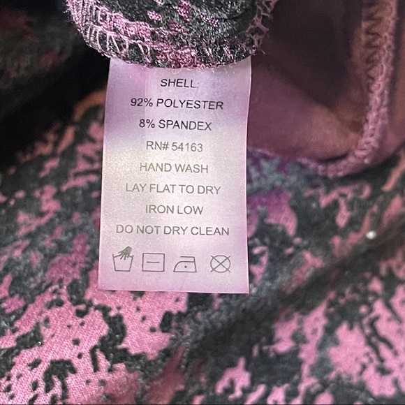 Calvin Klein Velvet Damask Flocked Sheath Dress Black Purple 8 - Picture 13 of 14